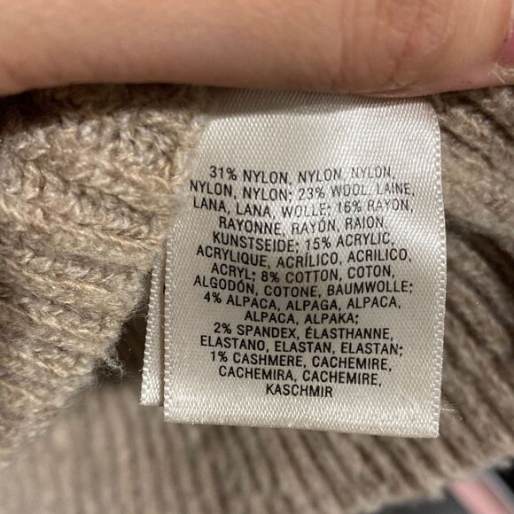 A1 Anthropologie Tan Brown Soft Cowl Neck Sweater Dress Medium GUC - Picture 6 of 7